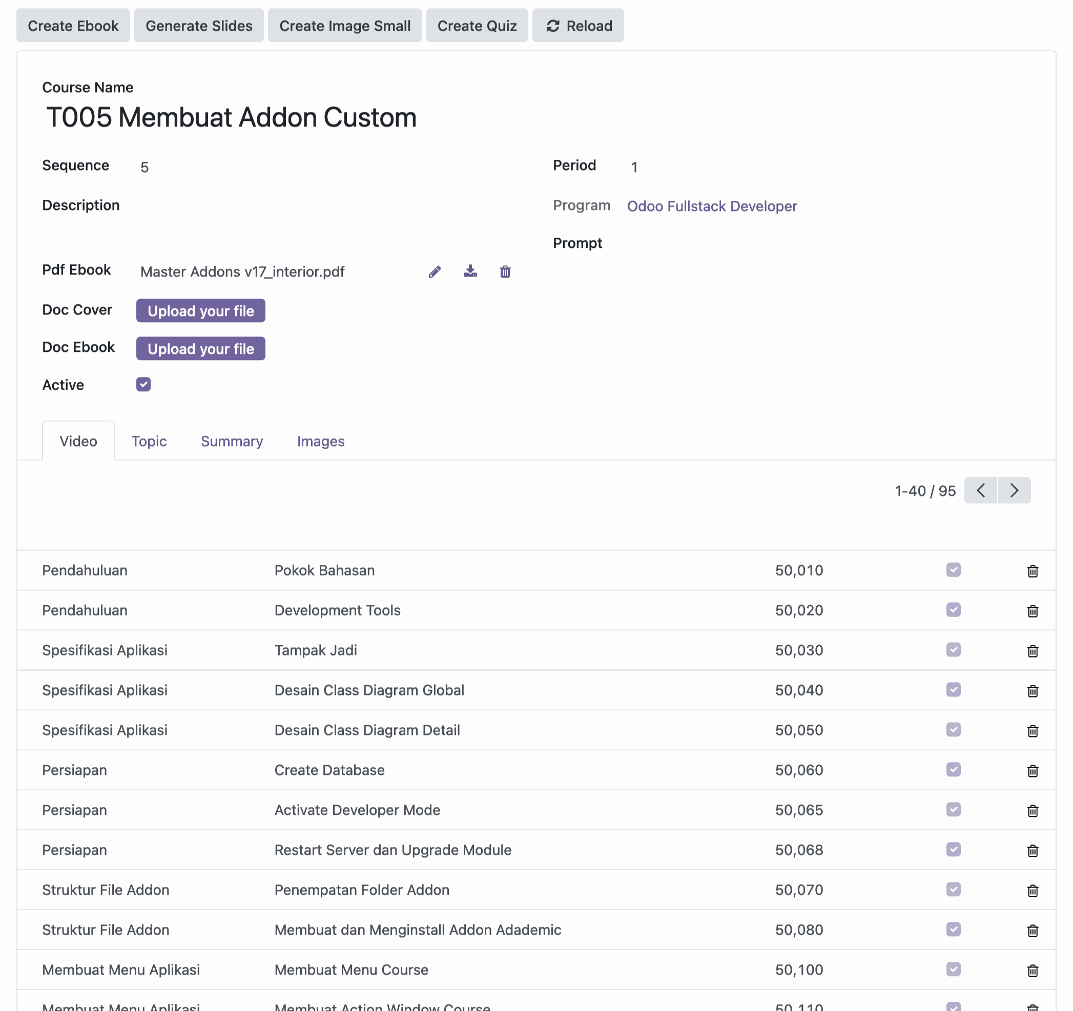 Odoo image and text block